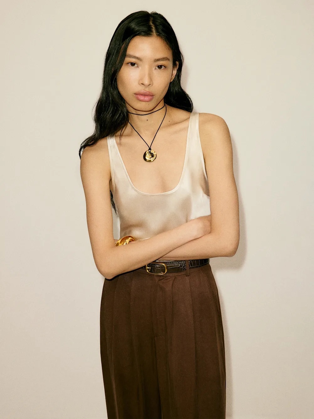 Reformation Veya Scoop Neck Tank Top in Almond